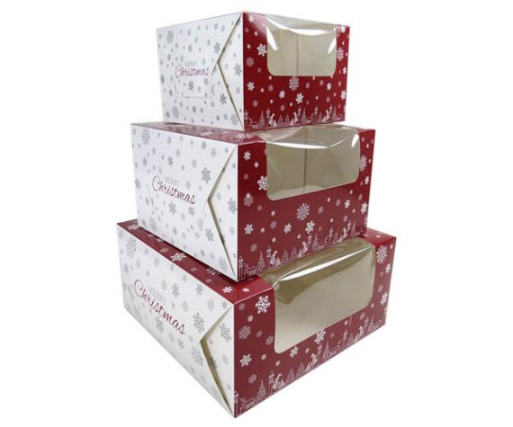 Christmas Cake Boxes with window
