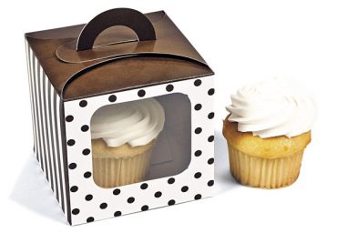 Brown Cupcake Boxes with window