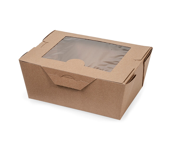 Cardboard bakery long packaging with abstract window and